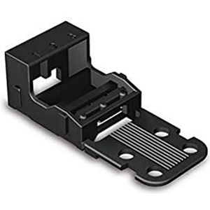 WAGO® Bevestigingsadapter, 3-draads klemmen, Serie 221-4 mm², met vergrendelvoet, staande montage, zwart (10 stuks)