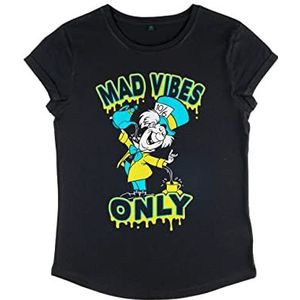 Disney Classics Alice In Wonderland - Spill It Hatter Women's Rolled-sleeve Black XL