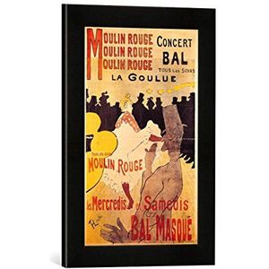 Ingelijste afbeelding van Henri de Toulouse-Lautrec Poster Advertising 'La Goulue' at The Moulin Rouge, 1893"", kunstdruk in hoogwaardige handgemaakte fotolijst, 30x40 cm, mat zwart