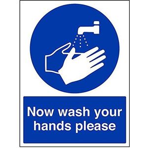 VSafety ""Now Wash Your Hands Please"" teken, portret, pak van 3)
