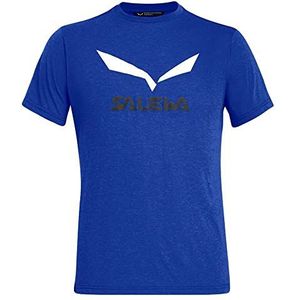 SALEWA Solidloo Dry M Solid Logo T-shirt, elektrisch melange, heren, maat 46 (S) EU