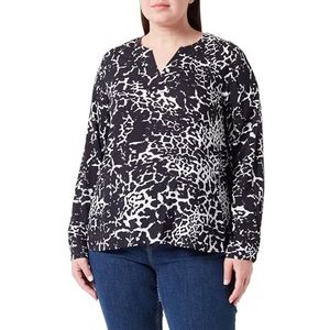 Samoon dames shirt blouse, Navy patroon, 50 grote maten