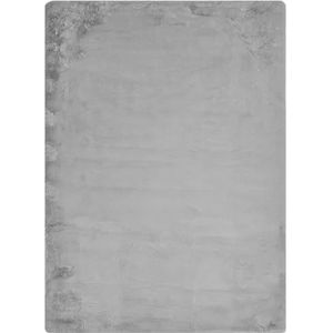 -LUXOR- living Kunstbont Coste Pluizig tapijt voor de slaapkamer, ideaal voor gebruik als bedmat voor de slaapkamer, gezellig bonttapijt, imitatiebont, 160 x 230 cm, grijs