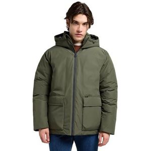 Lee - Hooded Short Puffer - Gewatteerde Jas - Olive Gray