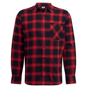 Urban Classics Oversized geruit overhemd voor heren, zwart/rood, L