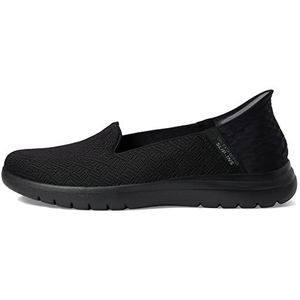 Skechers Dames go Flex Slipper, Zwart textiel, 41 EU