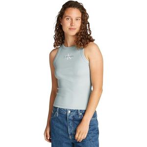 CK JEANS - Monologo Rib Tank Top - Tanktop - Blauw - Katoen