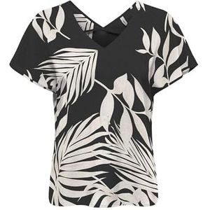Onlnova Life Vis S/S Emmy Top AOP, zwart, XS