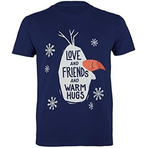 Disney Frozen 2 Olaf Love Friends And Warm Hugs T-shirt, Meisjes, 104-134, Marine, Officiële Koopwaar