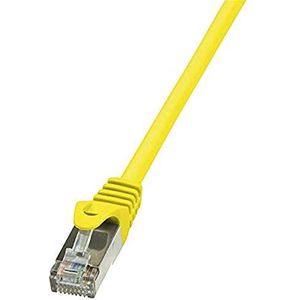 LogiLink CP1027S RJ45 netwerkkabel, patchkabel CAT 5e F/UTP 0,50 m, geel, met vergrendelingsbescherming, 5 stuks