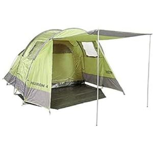 COLUMBUS Huron 4 Campingtent voor 4 personen met 1 grote en grote kamer, waterdichte tent in groen en grijs, 8,2 kg