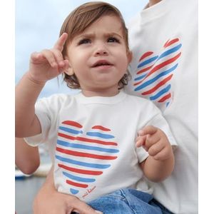 Petit Bateau T-shirt met korte mouwen voor meisjes, Wit/Veelkleurig., 12 Maanden