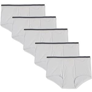 Amazon Essentials Katoenen slip voor heren, zonder tags, 5 stuks, wit, XX-Large