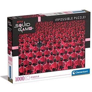 Clementoni 39695 Squid Game Impossible Game-1000 Made in Italy, 1000 delen, tv-serie, Netflix, puzzelfilm, plezier voor volwassenen,Meerkleurig