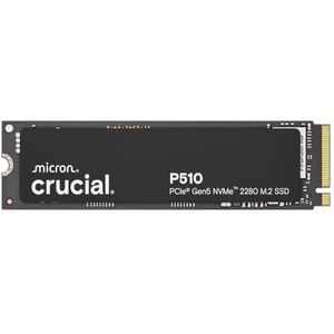 Crucial P510 2TB PCIe 5.0 x4 Gen5 NVMe M.2 Interne SSD, Leessnelheden tot 10.000 MB/s, schrijfsnelheden 8.700 MB/s, Compatibel met Laptop en Desktop, TLC NAND, Solid State Drive - CT2000P510SSD8-01