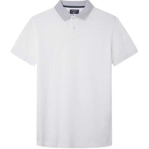 Hackett London Heren Floral Geo Polo, Wit (Wit), L, Wit (wit), L