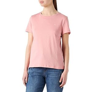 TOM TAILOR Dames Basic T-shirt met geborduurd logo 1032049, 17285 - Blush Rose, L