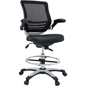 Modway - Edge Drafting stoel receptie bureaustoel - klaparm drafting stoel, zwart, 70 x 70 x 105 cm