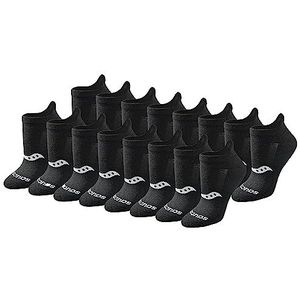 Saucony Dames Multi-Pack Performance Hiel Tab Athletic Sokken Hardlopen (Pack van 8), Zwart Solid (16 paar), M