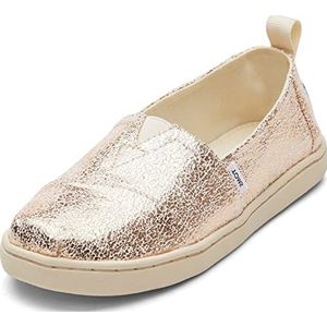 TOMS Alpargata Platte slippers voor meisjes, Goudkleurige craquelé folie, 37.5 EU