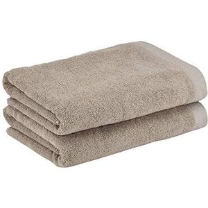 Heckett Lane Bath Shower Towel, 100% Cotton, Taupe Grey, 70 x 140 Cm, 2.0 Pieces