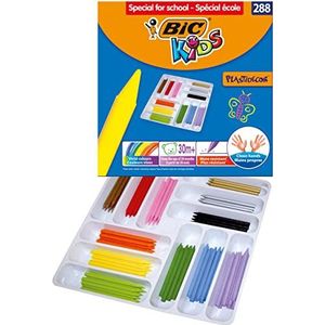 BIC Kids Plastidecor Wasset, wasbaar, speciaal voor scholen, optimaal voor kinderen vanaf 30 maanden, vuilafstotend, beige doos met 352 stuks (1 stuk)