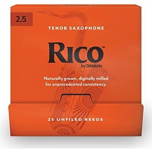 Rico door D'Addario Tenor Saxophone Reeds, 2.5, 25-Count Single Reeds