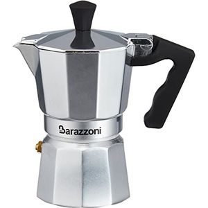 Barazzoni Espressomachine van aluminium, 2 kopjes, 2 kopjes, grijs