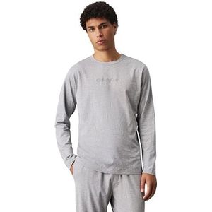 Calvin Klein Heren L/S Crew Neck 000NM2771E L/S T-Shirt, Grijs (Grey Heather), L, Grijs (Grey Heather), L