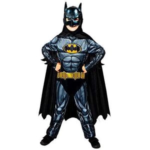 Amscan Officiële Warner Bros Batman 2-12 jaar Duurzaam Kostuum, Zwart, Blauw en Geel, 8-10 Jaren