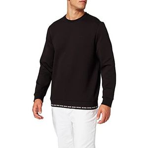 BOSS Salbo 1 Slim Fit sweatshirt met geborduurd logo, zwart 1, M