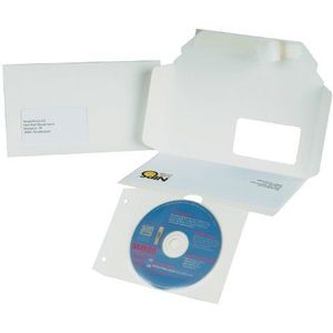 NIPS 146151001 CD/DVD-CARD enveloppen met venster, 216 x 125 x 5 mm, 3-pack, wit
