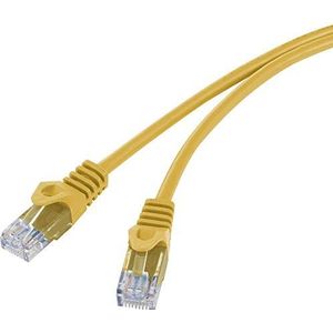 Basetech BT-2272267 RJ45 netwerkkabel, patchkabel CAT 5e U/UTP 3,00 m geel met klikbeveiliging 1 st.