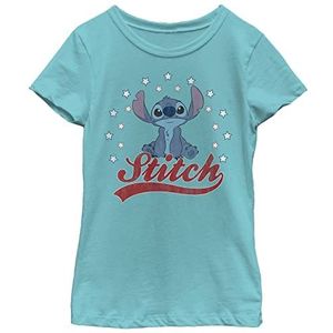Disney Stitch Americana T-shirt voor meisjes, Tahiti blauw, L