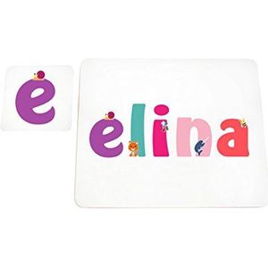 Little helper deken met Coaster illustratieve stijl bont met de naam meisjesnaam Elina