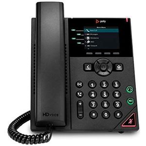 Poly com VVX 250-4-regelige desktop business IP-telefoon met twee 10/100/1000 Ethernet-poorten