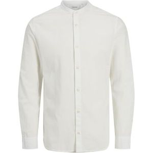 Jjebreeze Linen Ble Band Shirt Ls Sn Pls - Plus Size, wit, XXL