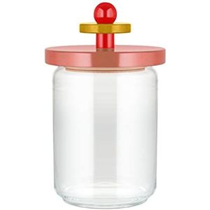 Alessi - Ettore Sottsass -  Twergi Voorraadpot 100 Cl - Rood / Roze / Geel