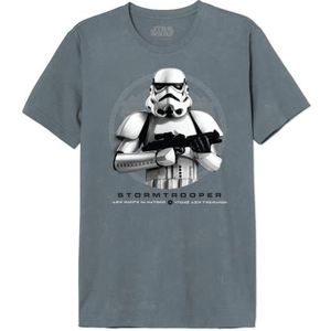 Stars Wars ""Stormtrooper Vintage"" MESWCLATS310 T-shirt voor heren, grijs gewassen maat S, Verwassen grijs, S