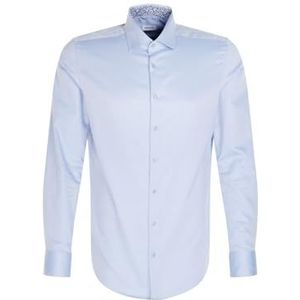 Seidensticker Zakelijk overhemd voor heren, extra slim fit, strijkvrij, kent-kraag, lange mouwen, 100% katoen, lichtblauw, 41