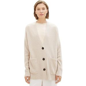 TOM TAILOR Dames Longstyle Cardigan met zakken, 32398-wolken grijs melange, L