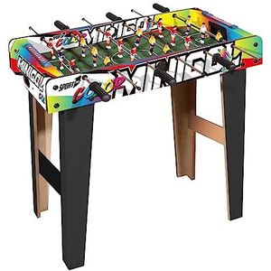 Sport1 Mini Goal Tafelvoetbaltafel met poten voor binnen van MDF, 69 x 37 x 65 cm, tafelkaart met 6 lussen, puntenteller en ballen, kleurrijk, cadeau-idee