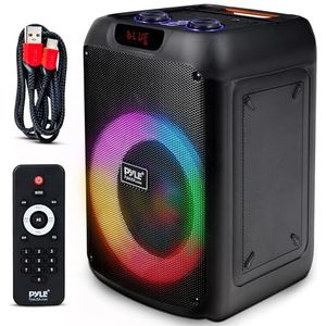 Pyle Bluetooth Party Speaker–100W Draadloos Luidsprekersysteem–Krachtige Bas–Draagbare Bluetooth Speaker met Draagtas–AUX, Microfooningang, MP3, USB, Radio–Partylampen – Inclusief Afstandsbediening