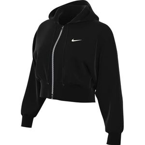 Nike Sportswear Phoenix Fleece breedte, verkort jack met capuchon voor dames, Black/Sail, HJ0940-010, 2XL