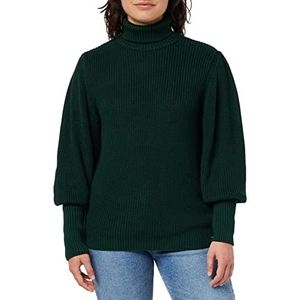Mexx Gebreide trui met pofmouwen voor dames, dark green, L