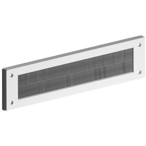 STORMGUARD 06SR015000W Interne PVC brievenborstel afdekking-wit, aluminium, buitenafmetingen 335 mm x 75 mm opening 279 mm x 45 mm, wit