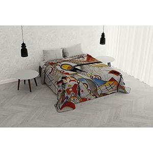 Italian Bed Linen Zomerdekbed met digitale print, motief: autokamers, microvezel, SD-63, tweepersoonsbed