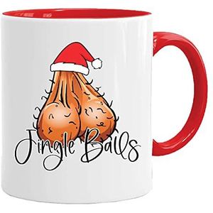 Acen Merchandise Jingle Balls Kerstmok, mooie en grappige koffiemok, als cadeau-idee, aan beide zijden bedrukt