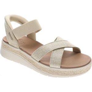 Skechers Dames Bobs Sun Ray-Bright Take Hands Free Slip-ins Sandaal, Natuurlijk, 37 EU