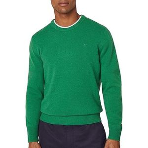 Hackett London Heren Lamswol Crew Pullover Sweater, Groen (Clover Grn), L